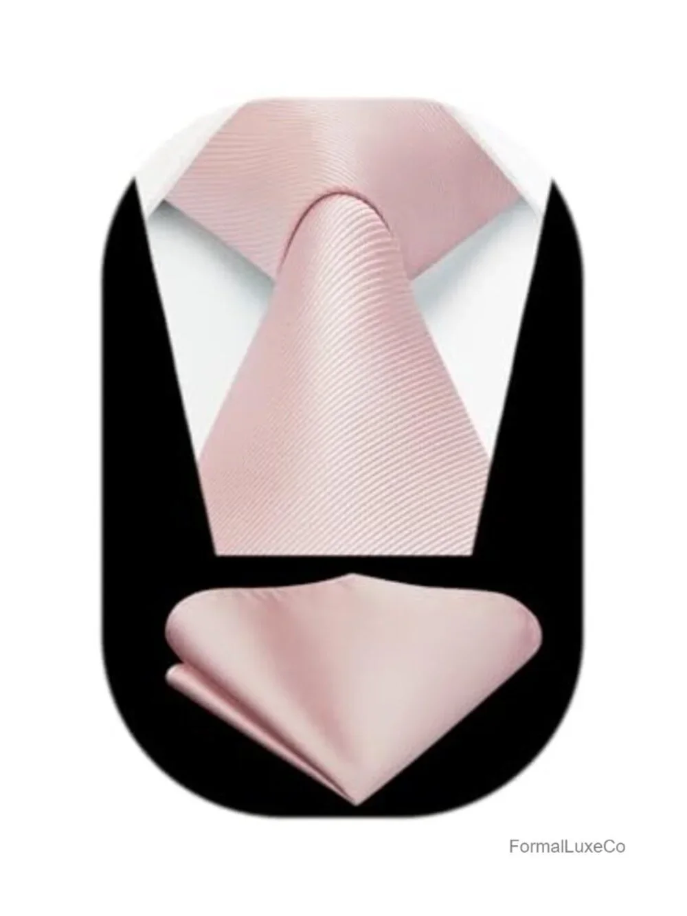 Men's Solid Silk Tie & Pocket Square Set with Satin Finish - Formal Accessory